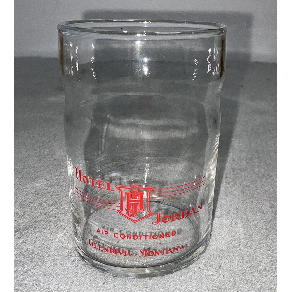 Vintage The Hotel Jordan Juice Glass Glendale Montana‎